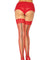 Backseam Fishnet Thigh Highs - One Size - Red / Black LA-9992RDBLK