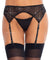 Rhinestone Garter Belt - One Size - Black LA-8886BLK