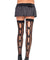 Bow Backseam Thigh Highs - One Size - Black LA-6908BLK