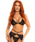 3pc Lace Bra Top Set - Black - Large LA-86119BLKL