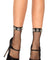 Rhinestone Jeweled Fishnet Anklet Socks - Black LA-3046BLK