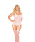 Lace Camisette G-String and Stockings - Queen Size - Baby Pink EM-1152Q