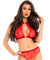 2 Pc Lace Halter Top and Panty Set - Red - M/l LA-86116RDML