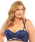 Lace Push Up Balconette Bra With Crossing Halter Straps - Estate Blue - 4x OH-11-10823XEB4