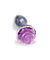 The 9's the Silver Starter Rose Floral Stainless Steel Butt Plug - Rose Purple ICB2644-2