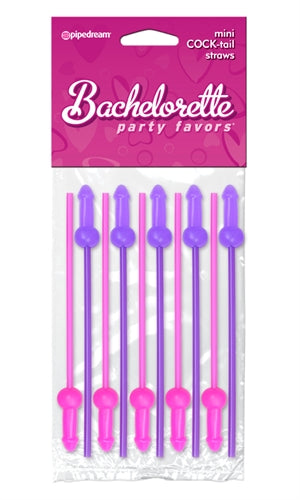 Bachelorette Party Favors Mini Cock Tails Straw -  10 Pack PD6234-00