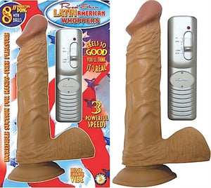 Latin American Whoppers 8inch Vibrating Dong With Balls-Latin NW2305