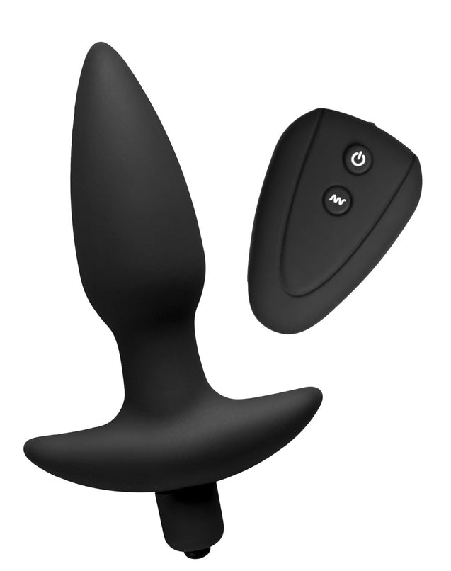 Jet Black Silicone 7 Mode Remote Anal Plug TV-AD844