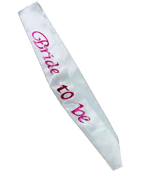 White Bride-to-Be Sash OMG-AL-SASH-BTBW