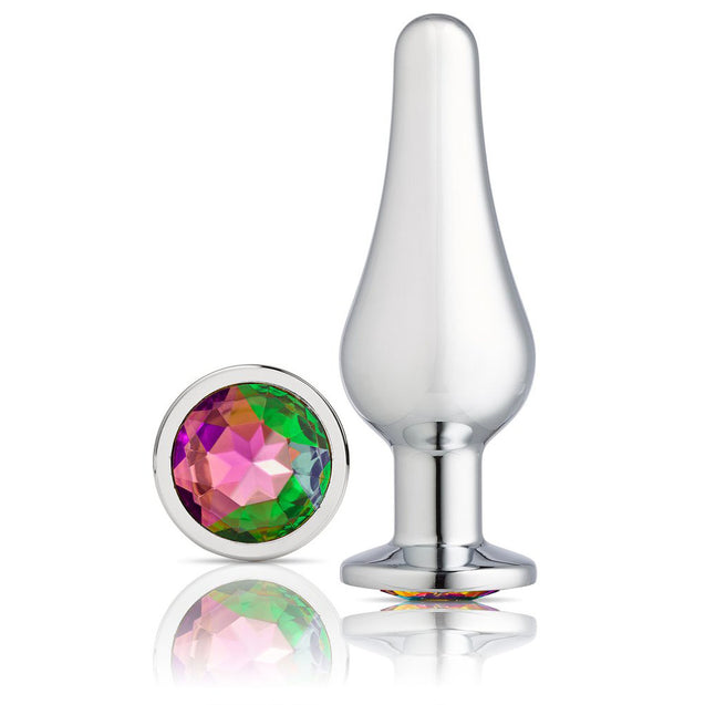 Cloud 9 Novelties Gems Silver Chrome Tall  Plug - Small WTC306