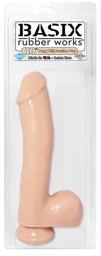 Basix Rubber Works - 10 Inch Dong With Suction Cup - Flesh PD4222-21