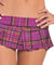 Purple Plaid Pleated Mini Skirt - Small/ Medium BW-901PR-SM