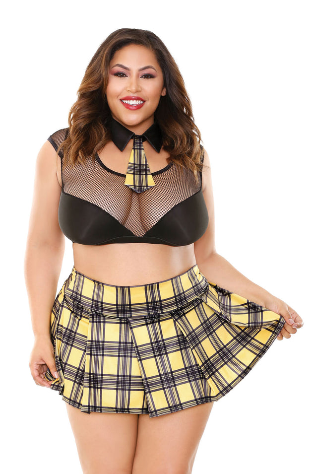 As if School Girl Costume Set - Black/ Yellow -  1x2x FL-P491BKYW-1X2X