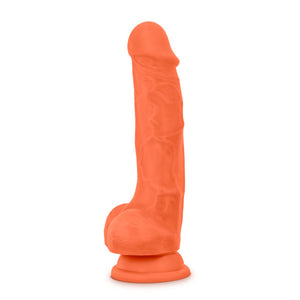 Neo Elite - 7.5 Inch Silicone Dual Density Cock  With Balls - Neon Orange BL-82119