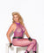 Fishnet Halter Bodystocking With Open Crotch -  Queen Size - Purple EM-8634Q