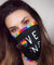 Face/ Neck Bandana - Love Wins - Black/  Rainbow Print - One Size GE-251-OS