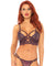 2 Pc Lace Bralette With Cage Strap O-Ring Bodice Detail and Matching G-String - Plum - Medium/ Large LA-81577PLUMML