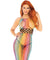 Rainbow Fishnet Halter Dress - One Size - Multicolor LA-88021MULTI