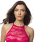 High Neck Bra With Diagonal Eyelash Lace Panels - Medium - Bright Rose OH-11-10644-BRSM