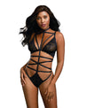 Strappy Teddy - One Size - Black DG-11509BLKOS