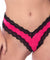 Satin Front High Leg Panty With Lace  Edges and Mesh Back - Large - Bright Rose/black OH-23-10543-BRSBKL