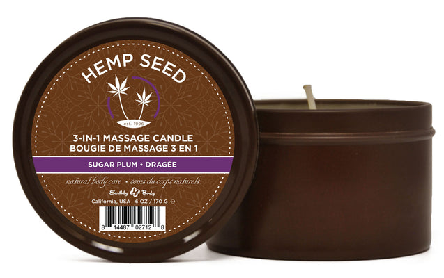 3-in-1 Massage Candle Sugar Plum 6oz EB-HSC032