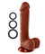 Pro Sensual Premium Silicone 8 Inch Dong With 3  Cockrings - Brown WTC852875