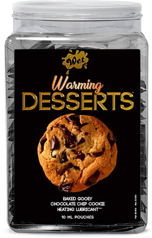 Wet Warming Desserts Baked Gooey Chocolate Chip Cookie 10 ml Pouches 144pc WT21578