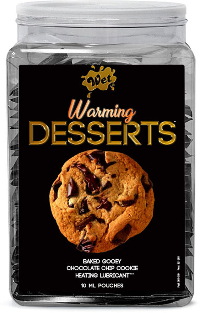 Wet Warming Desserts Baked Gooey Chocolate Chip Cookie 10 ml Pouches 144pc WT21578