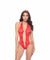 Lace Crotchless Teddy - One Size - Red OH-3182-RDOS