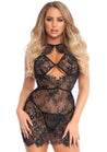 2pc Rhinestone Dress and Panty Set - Black - Small LA-86150BLKS