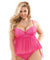 Curve Sasha Cami Top With Matching Panty 1x/ 2x - Pink FL-BP214-1X2X