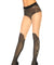 Spandex Sheer French Cut Pantyhose With Over the Knee Boot Detail and Floral Accent - One Size - Black LA-7316NDBK