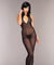 Opaque Bodystocking With High Neck Lace Front  Keyhole Design - One Size - Black BW-B100