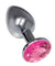 The 9's the Silver Starter Bejeweled Stainless  Steel Plug - Pink ICB2313-2