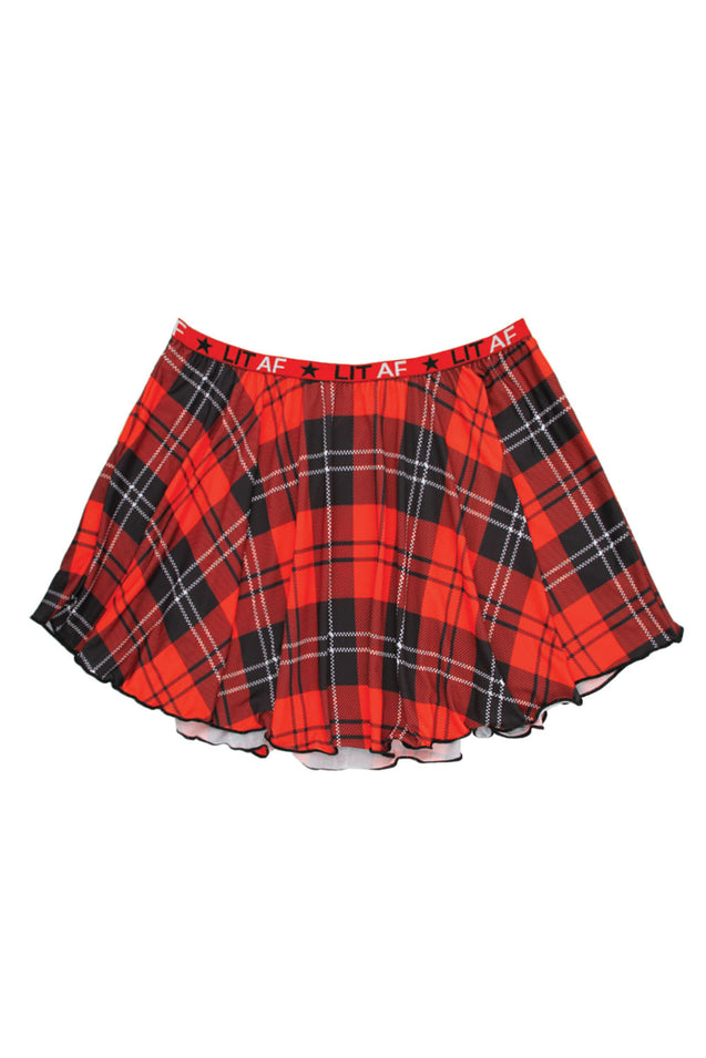 Lit Af Plaid Skirt - Red Plaid - M/l FL-B-AF803-ML