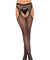 Fishnet Suspender Hose With Scalloped Trim - One Size - Black LA-1941