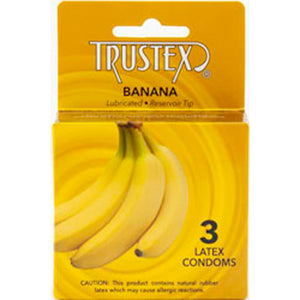 Trustex Flavored Lubricated Condoms - 3 Pack - Banana AL-4025