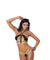 Lycra Bikini Top and Matching G-String With  Chartreuse and Turquoise Trim - One Size EM-82159
