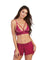 Bralette, Skirt, G-String - One Size - Raspberry DG-11560RASOS