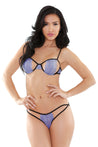 Tease - Belle - Stretch Lace Bra & Cutout Panty Set - One Size - Lavender FL-BB176-LAV-OS
