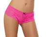 Open Crotch Lace Boy Short - 3x4x - Hot Pink DG-7177XHPK3X4X