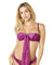 2 Pc Functional Tie Shelf Cup Bra and Ruched Back  Tanga - Amaranth - L/xl OH-40-10853-AMHLXL