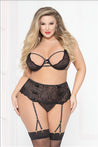 Lace Strappy Bra Set - Black - 1x2x STM-10949XBLK-1X2X