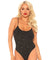 Shimmer Lurex Opaque Thong Back Bodysuit - Black/gold - One Size LA-89238