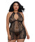 Chemise, G-String - Queen - Black DG-11515XBLKQ