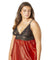 Lace Cup Satin Empire Body Babydoll With Contrast Color Piping + G-String - Black/red - 3x4x OH-75-10873X-BRD3X4X