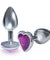 The 9's the Silver Starter Heart Bejeweled Stainless Steel Plug - Violet ICB2610-2