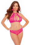 Underwire Bralette and Panty - Small - Hot Pink DG-12045HPS