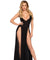 Deep-v Dual Slit Jersey Maxi Dress - Small -  Black LA-88017S